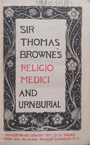 Religio Medici and Urn-Burial (Published 1901) | Thomas Browne