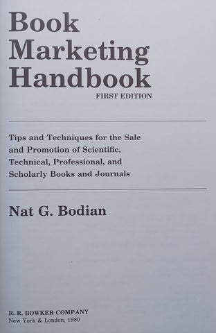 Book Marketing Handbook | Nat G. Bodian