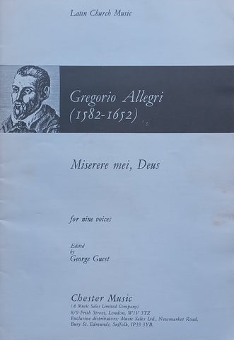 Allegri: Miserere mei, Deus (Music Score) | George Guest (Ed.)