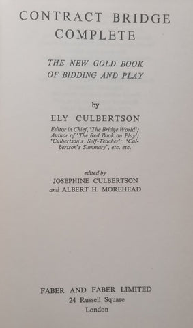 Contract Bridge Complete: The New Gold Book of Bidding and Play | Ely Culbertson