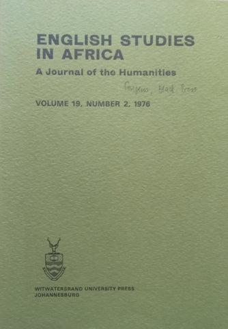 English Studies in Africa (Vol. 19 No. 2)