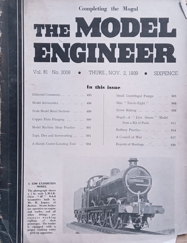 The Model Engineer (Vol. 81, No. 2008, November 1939)