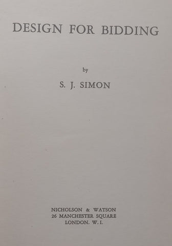 Design for Bidding | S. J. Simon