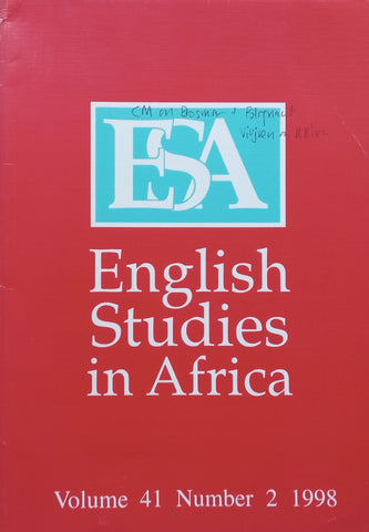 English Studies in Africa (Vol. 41 No. 2)