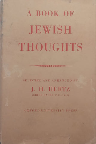 A Book of Jewish Thoughts | J. H. Hertz (Ed.)