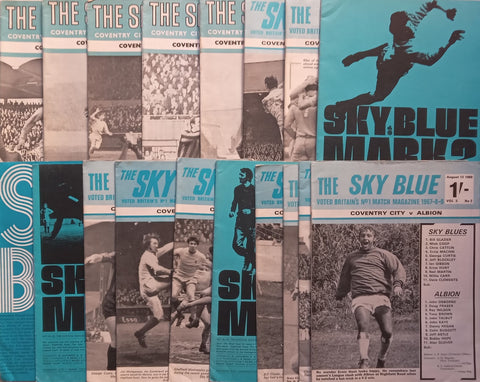 18 Issues of ‘The Sky Blue’ Coventry City Football Club Match Day Programmes