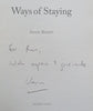 Ways of Staying (Inscribed by Author to fellow SA author Rian Malan) | Kevin Bloom