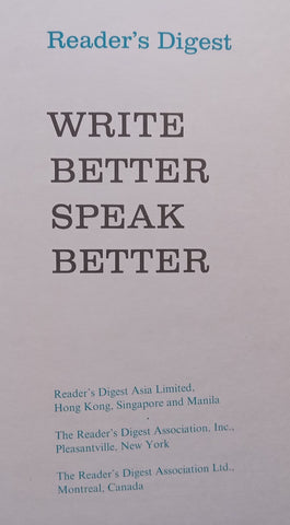 Write Better, Speak Better