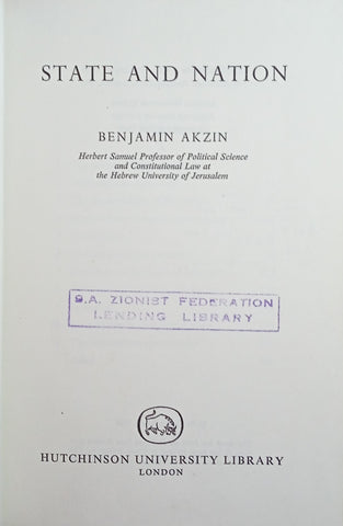 State and Nation | Benjamin Akzin