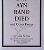 The Day Ayn Rand Died, and Other Essays [Signed] | Jim Peron