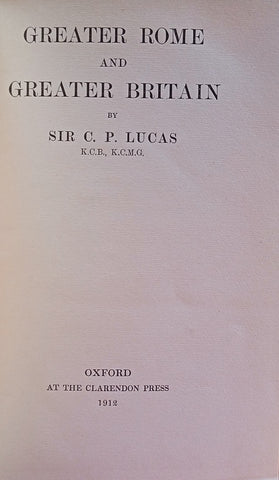 Greater Rome and Greater Britain | Sir C.P. Lucas