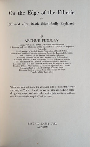On the Edge of the Etheric, or Survival after Death Scientifically Explained | Arthur Findlay