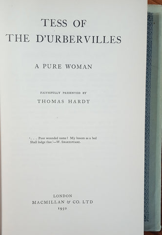 Tess of the D'Urbervilles, a Pure Woman | Thomas Hardy