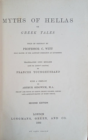 Myths of Hellas, or Greek Tales | Professor C. Witt