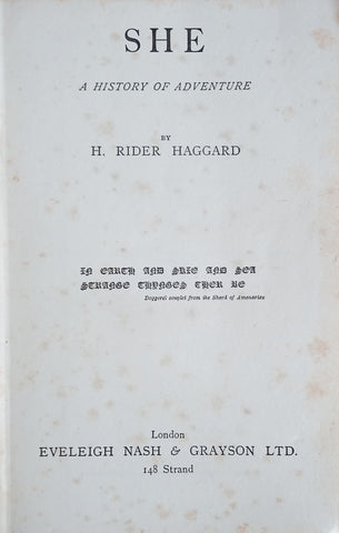 She: A History of Adventure | H. Rider Haggard