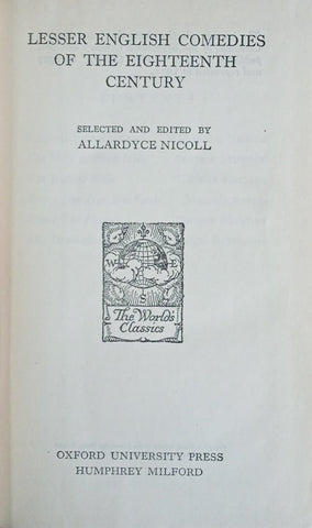 Lesser English Comedies of the Eighteenth Century | Allardyce Nicoll (ed.)