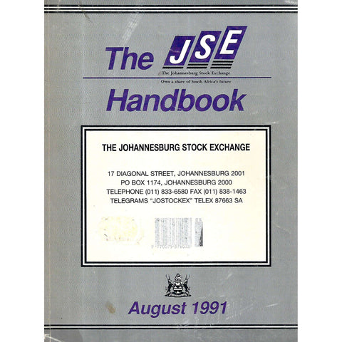 The JSE Handbook, August 1991 (Johannesburg Stock Exchange)